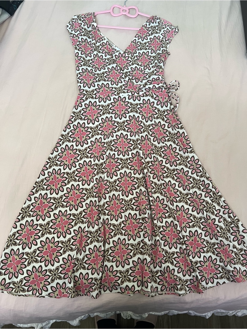 dressbarn Pink and White Y2K Fairy Floral Maxi Dress